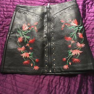 Mini faux leather skirt
